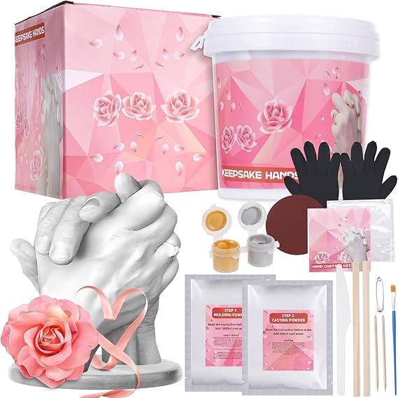 Hands Casting Kit, Holding Hand Mold Kit for Adults & Kids, Romantic Anniversary Wedding Birthday Valentine's Day Gifts for Her or Him, Personalised Gifts for Couple, Boyfriend Girlfriend Unique