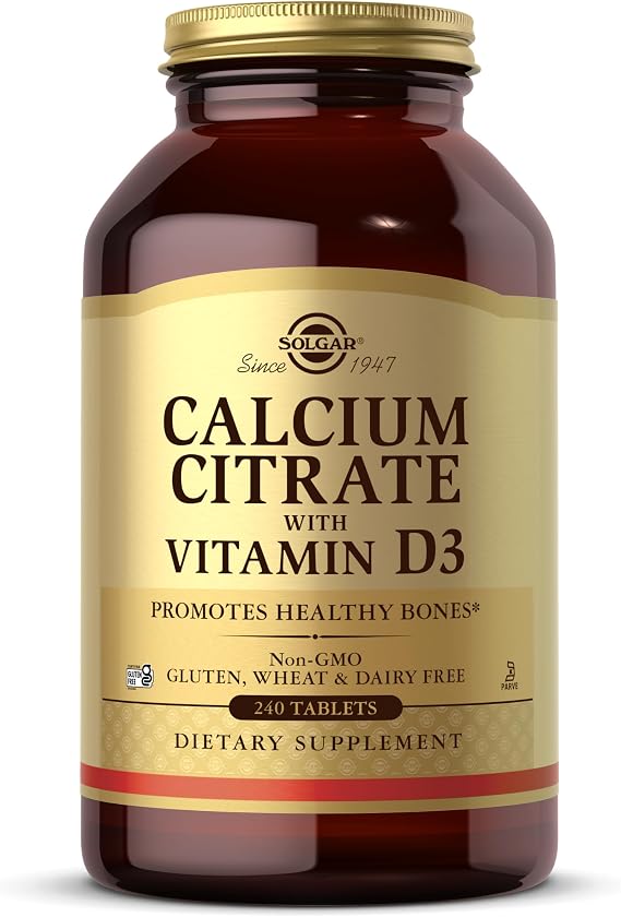 Solgar Calcium Citrate with Vitamin D3, 240 Tablets - 60 Servings