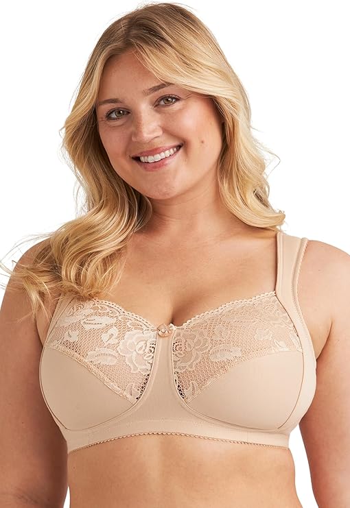 Miss Mary of Sweden Lovely Lace Womens Non-Wired Full Cup Cotton Bra