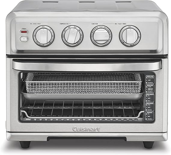 Cuisinart Air Fryer Toaster Oven, 1800W, 8-in-1 with Air Fry, Convection, Broil & Warm, 0.6 Cubic Feet, 60-Minute Timer, TOA-70NAS, Stainless Steel | 1800W power, 0.6 cu. ft. capacity, convection, broil and warm modes, 60-minute timer