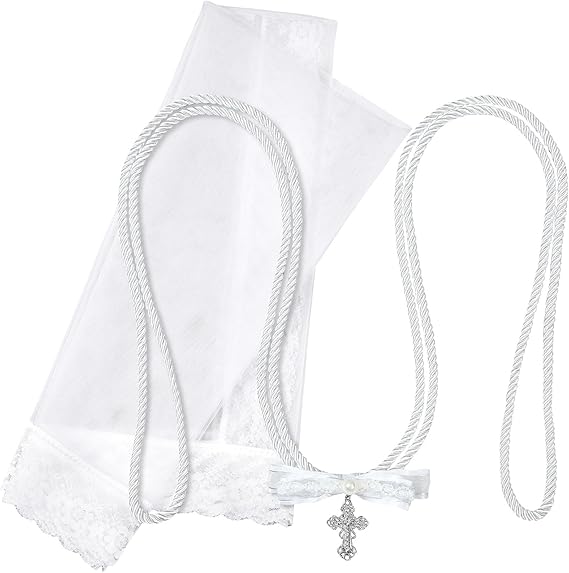 2 Pcs Veil and Cord for Wedding Filipino Lazo Para Boda Wedding Lasso Rosary for Ceremony Catholic Mexico Bridal Gift