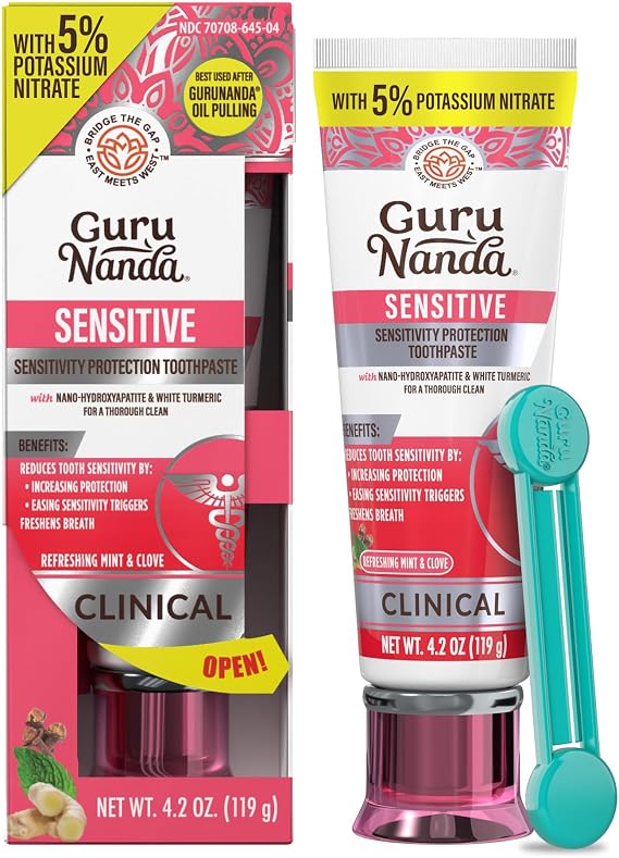 GuruNanda Hydroxyapatite Toothpaste for Sensitivity, Fluoride Free, 4.2oz