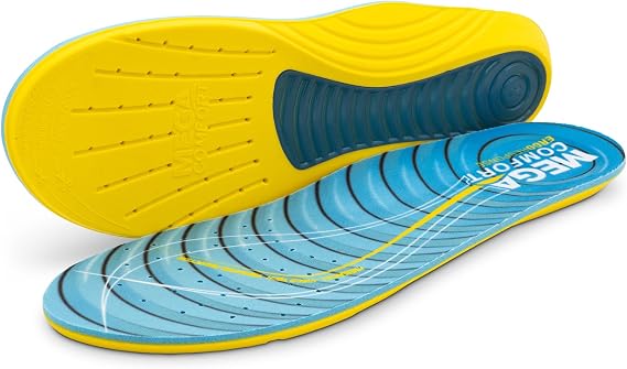 MEGAComfort Memory Foam Insoles for Men and Women - Arch Support Shoe Inserts - Anti-Fatigue Cushioning for All Day Standing, Running, Work Boots