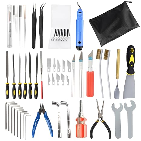 IdeaFormer 62Pcs 3D Printer Tools Kit, 3D Printer Accessories Multifunctional Tool Kit for Removing, Finishing and Cleaning, Compatible with All 3D Printers