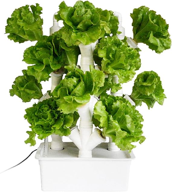 16/24/32 Pots Hydroponics Tower Aquaponics Grow System Garden Tower Aeroponics Growing Kit for Indoor & Outdoor - Water Tank, Sponge, Raw Tape - Herbs, Fruits and Vegetables,24Holes