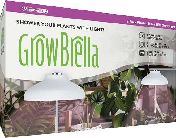 Miracle LED GrowBrella プランター 杭 グローライト 2個パック