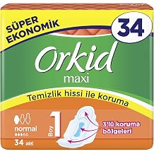 Orkid Maxi Hijyenik Ped Normal (Boy 1) Süper Ekonomik Paket 34 Ped