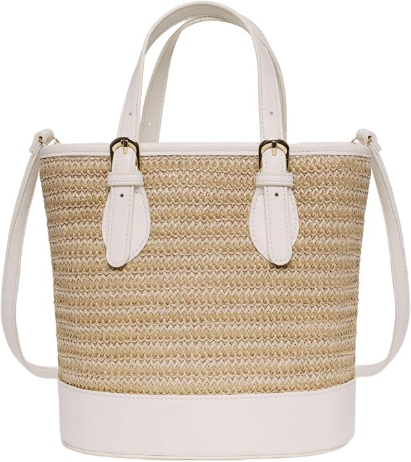Trendy Womens Straw Bucket Bag Straw Crossbody Bags For Women Summer Beach Clutch Travel Top-handle Shoulder Purse 2026