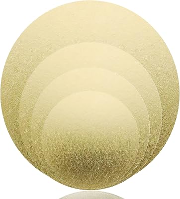 4 Pack Cake Boards, 6, 8, 10, 12 Inch Round Cake Circles, Cake Base Cardboards 1 of Each Size for Cake Decorating, Golden