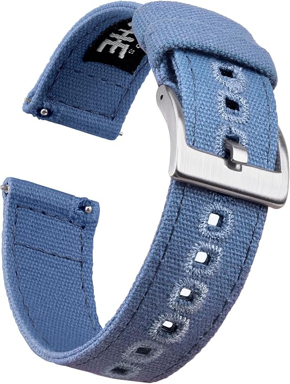 Ritche Christmas Gift Canvas Vintage Quick Release Watch Band 18mm 20mm 22mm 24mm Replacement Watch Straps for Men Women, White Elephant Gifts, Stocking Stuffers for Men, Father's Day gifts