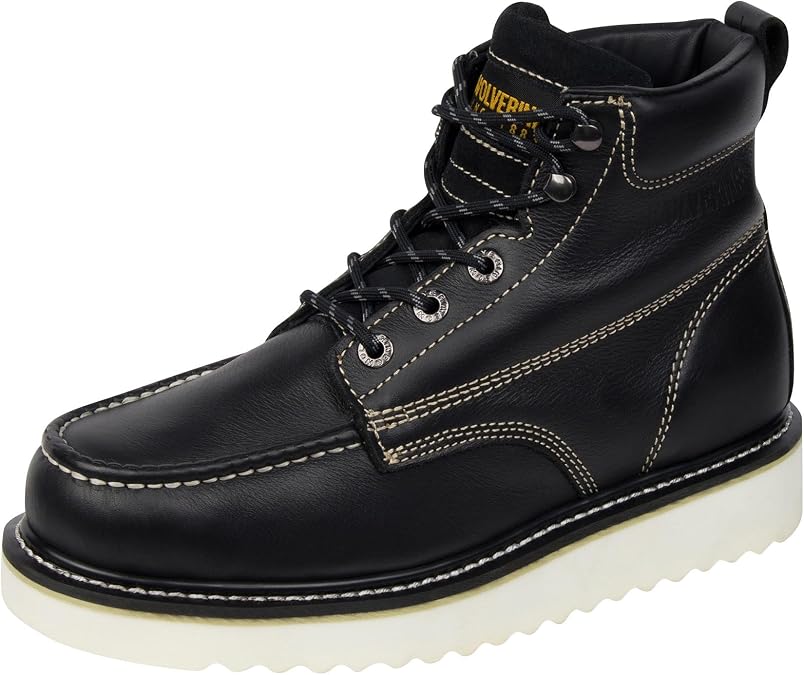 Wolverine Men's Moc Toe 6" Construction Boot, Black, 10.5
