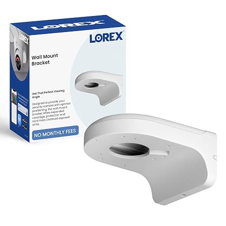 Lorex Wall Mount Bracket for Dome/Turret Cameras | White | Prevent Cable Tangling | Easier to Troubleshoot | Metel Housing | Load Bearing Weight up to 2.20lbs / 1kg