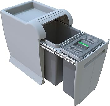 ELLETIPI City PTA 3040 Pull-Out Bins, Grey, 28 x 42 x 44 cm
