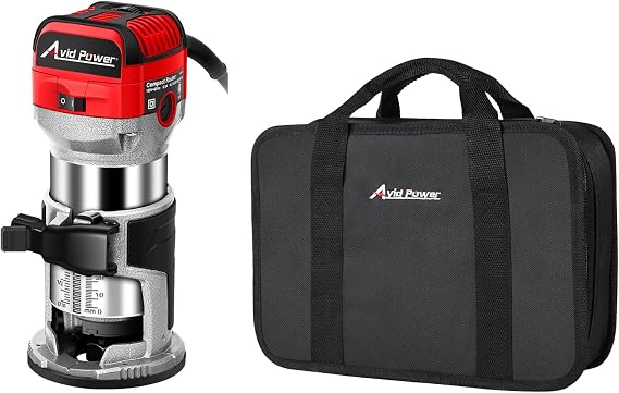 AVID POWER 6.5 Amp 1.25 HP Compact Router Tools Bundle with Storage Tool Case/Bag