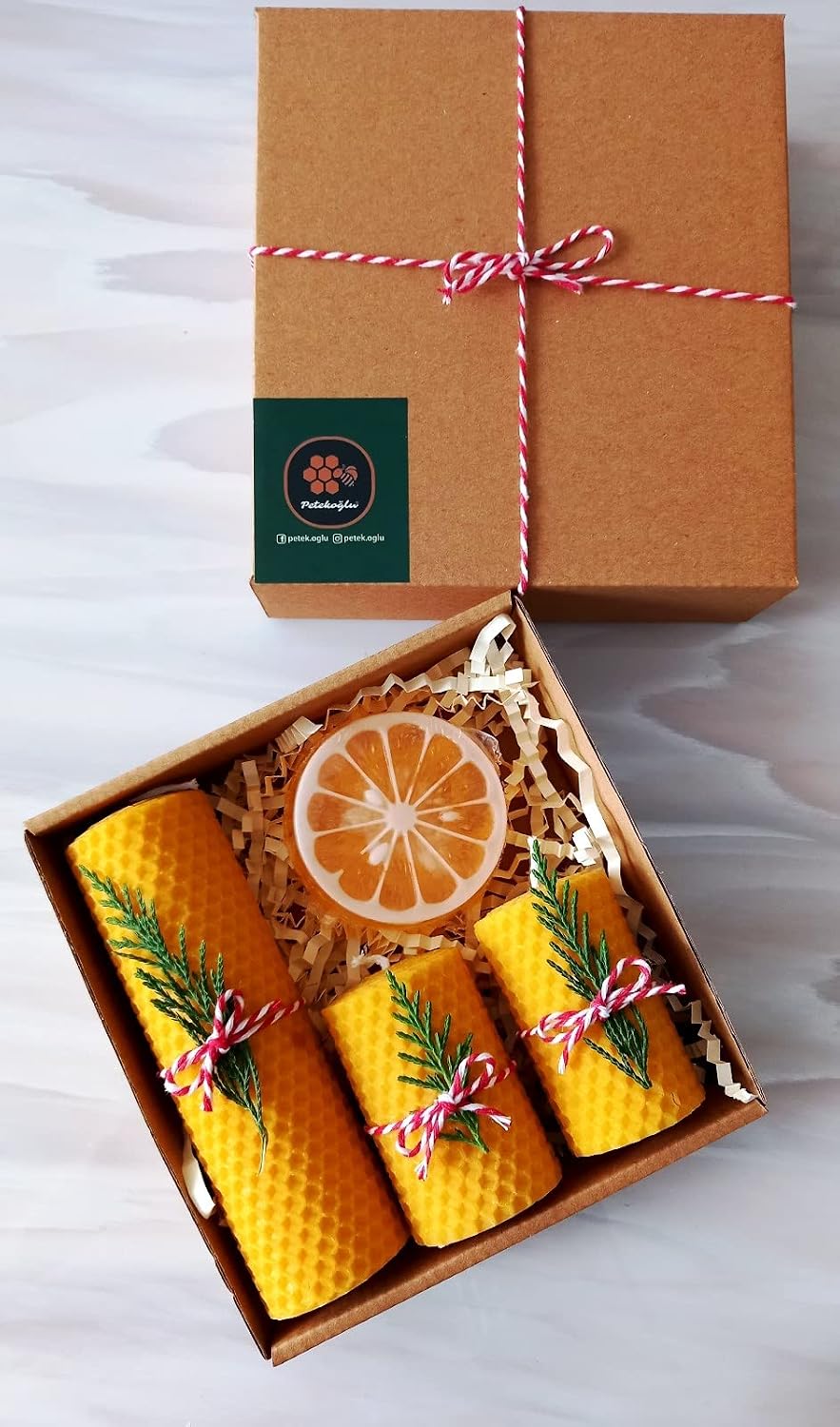Petekoğlu Beeswax Candle Bodrum Vegetable Soap with Glycerin Beeswax Candle Set