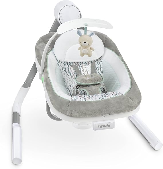 Ingenuity Anyway Sway 5 Gear Versatile Vibrating Portable Baby Swing - Spruce, 0-9 Months
