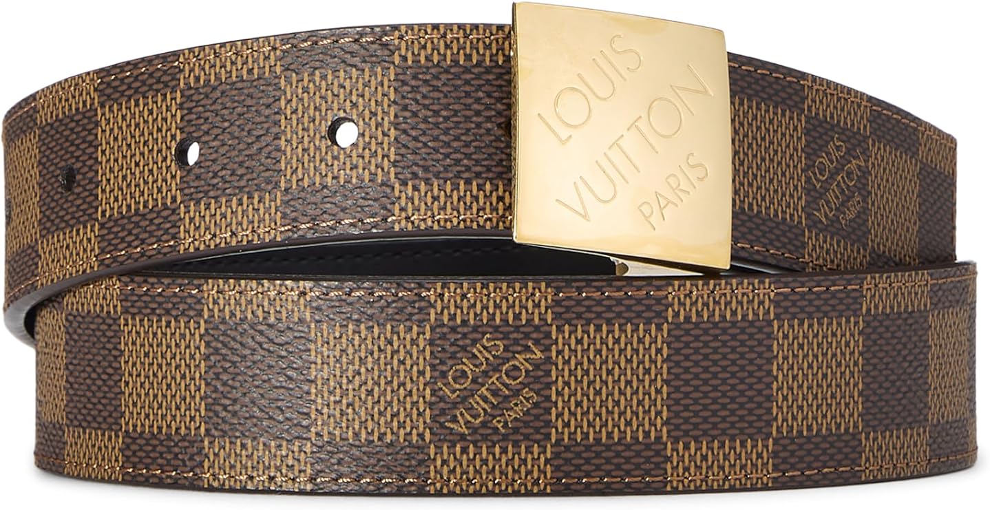 Pre-loved Damier Ebene Ceinture Carre 80, Brown