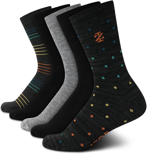 IZOD Boys 5 Pack Breathable Soft Stretch Dress Crew Socks (Sizes S-L)