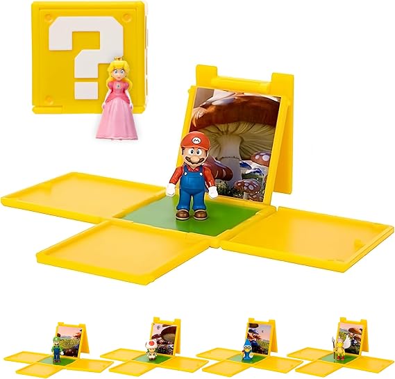 THE SUPER MARIO BROS. MOVIE 1.25 Mini Figure with Question Block 6-Pack Wave 1 Features Mario, Luigi, Peach, Toad, Kamek and, Koopa Paratroopa