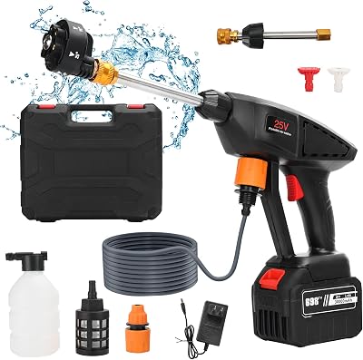 Battery Pressure Washer, Cordless Pressure Washer Battery Powered Max 850PSI, 1.2GPM with 21V 3.0Ah Rechargeable Battery, 16FT Drain Hose, Battery Operated Power Washer for Car, Floor