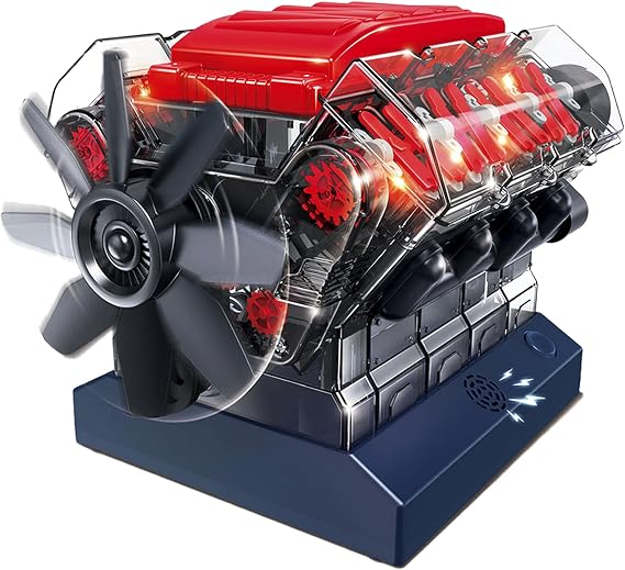 Playz Large V8 Engine Model Kit Build Your Own Mini V8 Engine kit that Runs