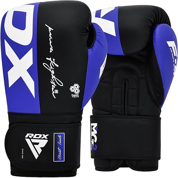 RDX Boxing Gloves, Maya Hide Leather Training Muay Thai Bag Gloves for Sparring, Fighting, Boxing Bags, MMA, Punching, Kick Boxing Gloves Gym Men Women 8 10 12 14 16 oz