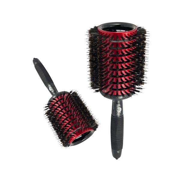 Kenchii Vented Ceramic Round Brush Large, Nylon and Boar Bristles