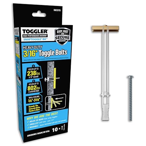 TOGGLER SNAPTOGGLE Toggle Bolt 3/16-24 UNC with Bolts, 2 Pack