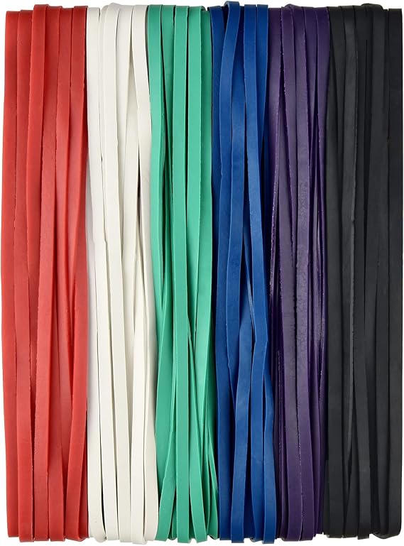 Large Heavy Duty Latex Rubber Bands 12 Inches Trash Can Bands Strong Elastic Bands for Office Supply, File Folders, Cat Litter Box, 60 Pack (Multicolour)