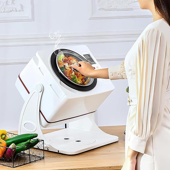 6L Intelligent Automatic Cooking Machine w/Rotation and 3D All-Round Heating,Automatic Shut-Off Protection,One-Click Automatic Thermal Cleaning (a)