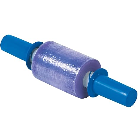 Aviditi 5" x 1000' Goodwrappers Premium Blown Stretch Film, Purple, 80 Gauge, Built in Disposable Handles for Maximum Tension Control, for Moving and Shipping, 4 Rolls