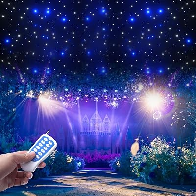 20x10FT LED Star Lights Curtain, Foldable Wedding Star Backdrop Drape Starry Sky Cloth Curtain wDMX512 Control & Remote, White Blue LED Stage Backdrop for Wedding Party Show Photography Decoration