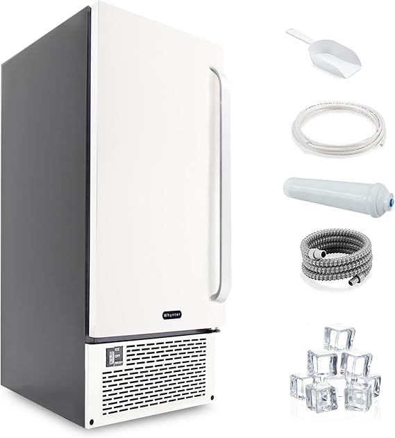Whynter built-in Ice Maker Machine 15 Inch Wide Stainless Steel UIM-502SS Under-Counter 80 LbDay with NSF Inline Water Filter