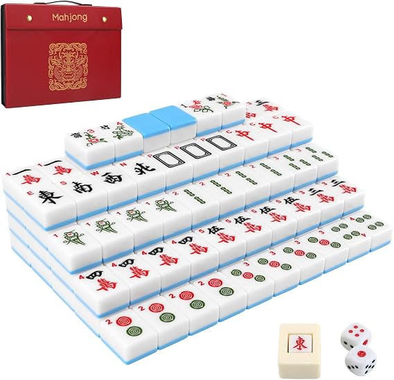Mahjong Set, 146pcs Professional Chinese Mahjong Tile Set