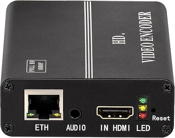 HAH-101H H.264 Live HDMI Video Encoder Supports RTSP, RTP, RTMP, HTTP, UDP, SRT for IPTV, Live Stream Broadcast Supports YouTube, Facebook RTMPS, Wowza, Twitch (H.264 HDMI Loop Through)