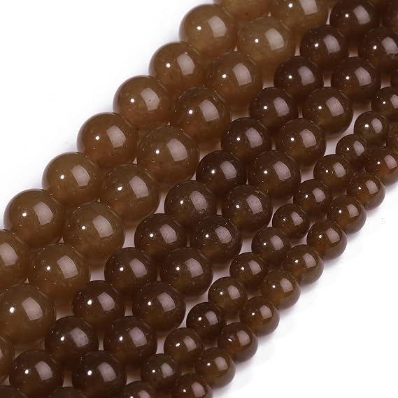 Natural Brown Phoenix Stone Beads Polished Round Smooth Loose Stone Beads for DIY Jewelry Making, 8 mm (About 46 pcs), About 15 Inches 1 Strand