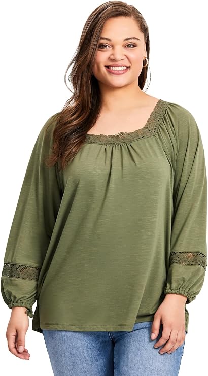 Avenue Crochet Trim Top