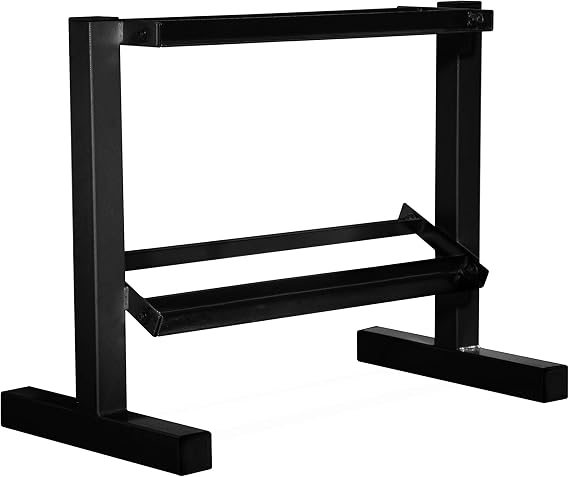 Cap 24-Inch Dumbbell Storage Rack for Home Gym, 2-Tier Heavy-Duty Weight Rack for Hex Dumbbells, Space-Saving Steel Free Weight Organizer Stand, Holds 5lb - 25lb Pairs