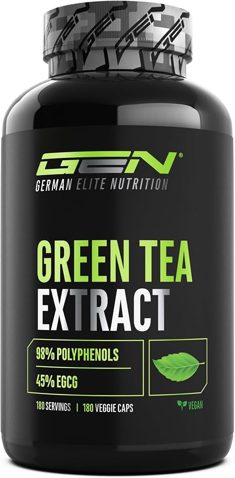 GEN GERMAN ELITE NUTRITION Green Tea Extract - 180 Capsules - 750 mg