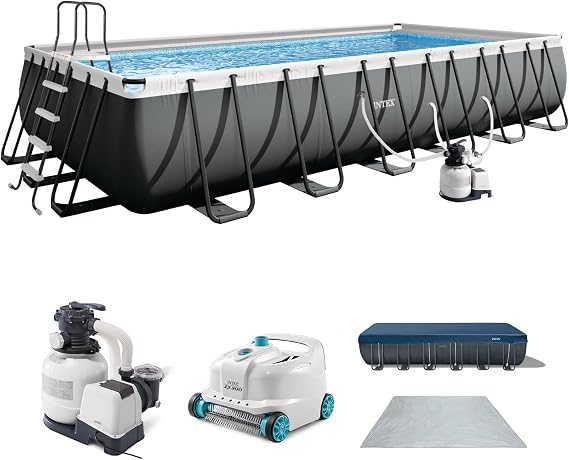 INTEX Ultra XTR 24ft x 12ft x 52in Above Ground Swimming Pool Set Bundle
