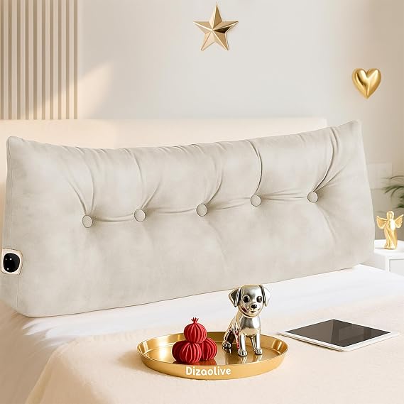 Headboard Pillow Twin, Triangular Bed Wedge Backrest Reading Pillow Cushion for Dorm Sofa Day Bed