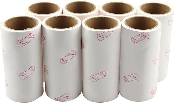 Pet Hair Lint Roller Refill, 480 Sheets (8 Refills), Adhesive Sheets | Compatible with Standard Handles, Easy Peel, for Pet Hair, Dust, Carpet, Upholstery