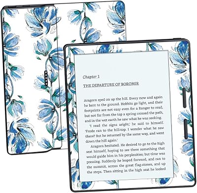 MightySkins Skin Compatible with Amazon Kindle Oasis 6 8th Gen - Blue Vines | Protective, Durable, and Unique Vinyl Decal wrap Cover | Easy to Apply, Remove, and Change Styles | Made in The USA