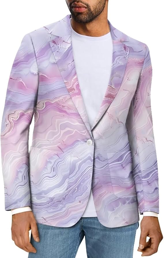Mens Casual Blazers Mens Blazers Jacket Slim Fit One Buttons Business Blazers Breathable Sport Coat for Men
