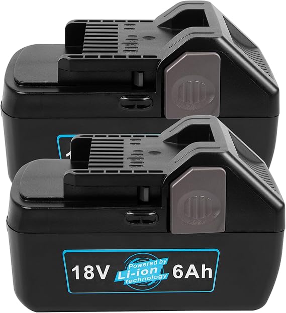 Fancy Buying [2 Pack] 6000mAh 18V Replacement Battery Compatible with Hitachi BSL1815X BSL1830C BSL1815S BSL1830 339782 330139 330557 Lithium-Ion Slide Style Battery