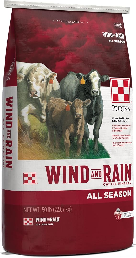 Purina | Wind and Rain Storm Texas All Sesason 12 Complete Cattle Mineral | 50 Pound (50 LB) Bag
