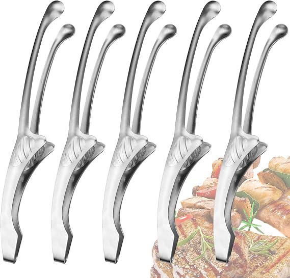 5 Pcs BBQ Tongs Stainless Steel Korean Japanese Grilling Tongs Set