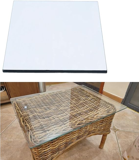 Rectangle/Square Glass Table Top - Tempered - 8mm Thick - Flat Polished Glass, Tempered Glass Table Top Replacement Thickened Table Surface, Long Lasting Clear Glass(30x30cm)
