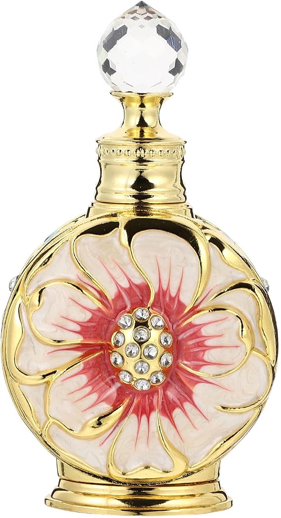 Healifty Essential Oil Bottle Creative Glass Perfume Bottle Refillable Cosmetic for Travel Home Office Parties Weddings Decorative Rose Shape 4.72 X 2.36 X 1.57 in