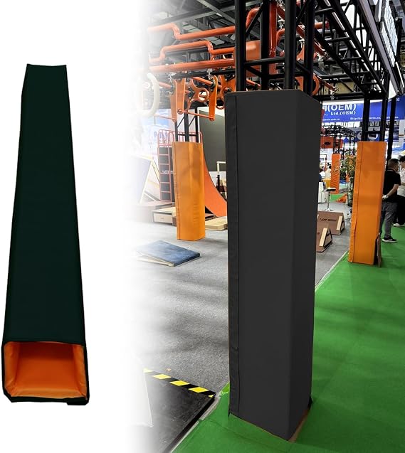 UrbanUp Pole Padding Gym Wrap Around Pole for Training & Protecting, Yellow/Red/Black Basketball Pole Padding, Self Adhesive Professional Column Wraps for Porch(Black,3x3 in/7.6x7.6 cm)
